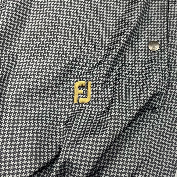 Vtg Footjoy Dryjoys Mens Houndstooth Golf Vest XL 1/2 Zip Pullover Grey A8 - Picture 4 of 8